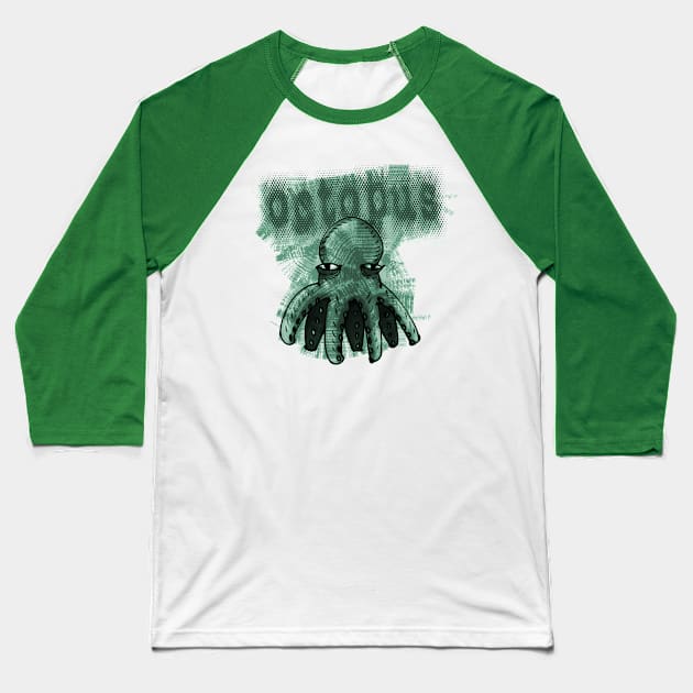 green tint cartoon style octopus Baseball T-Shirt by anticute